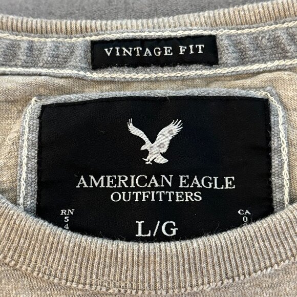 American Eagle Gray/Taupe Long Sleeved Shirt (L) Large - Picture 3 of 3